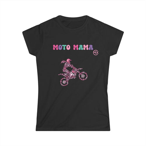 Moto Mama Tee | Pink Dirt Bike Graphic